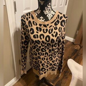A New Day Leopard Print Sweater Size Large